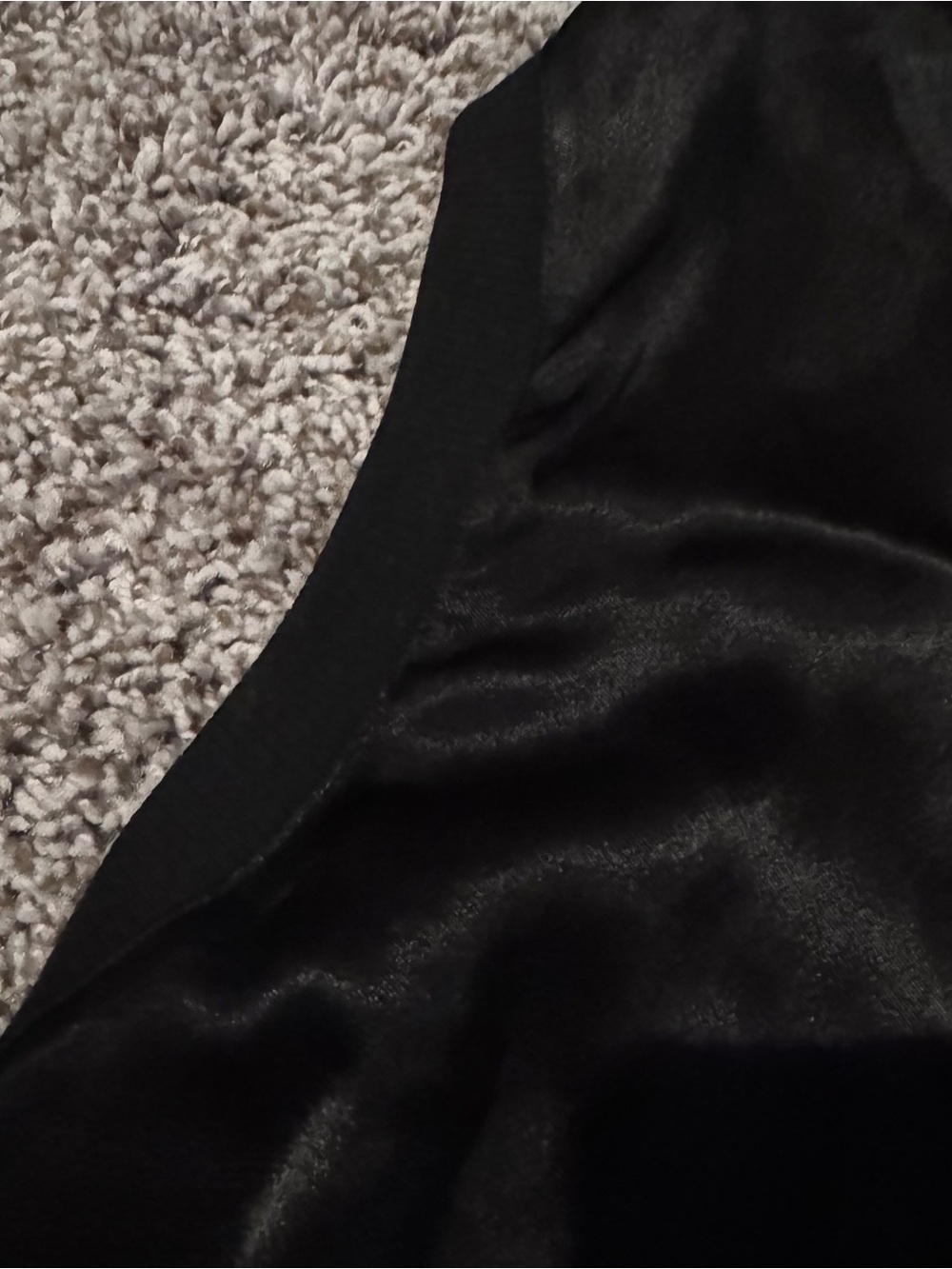 Sleeveless Mock Neck Black Satin Top - Picture 6 of 6